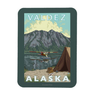 Bush Plane & Fishing - Valdez, Alaska Magnet