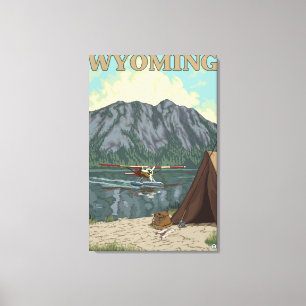 Bush Plane & Fishing - Wyoming Canvas Print