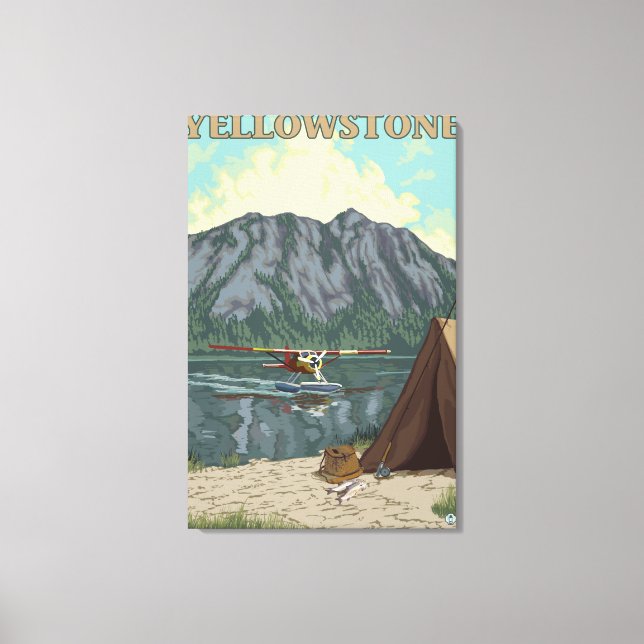 Bush Plane & Fishing - Yellowstone National Canvas Print (Front)