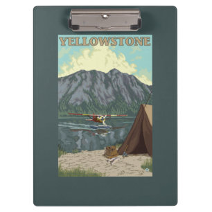 Bush Plane & Fishing - Yellowstone National Clipboard