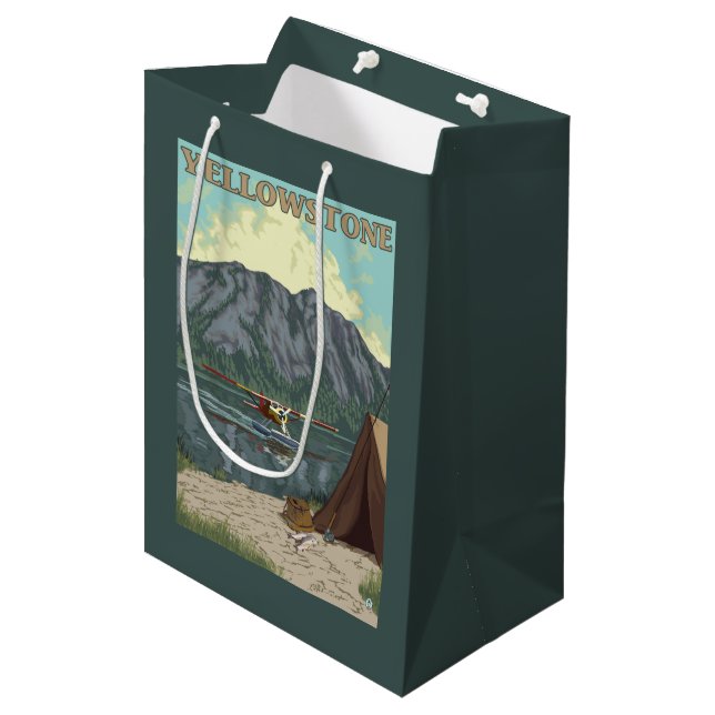 Bush Plane & Fishing - Yellowstone National Medium Gift Bag (Front Angled)