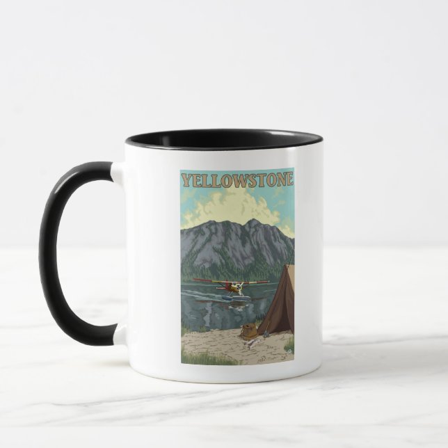 Bush Plane & Fishing - Yellowstone National Mug (Left)