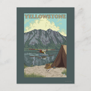 Bush Plane & Fishing - Yellowstone National Postcard
