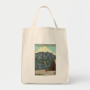 Bush Plane & Fishing - Yellowstone National Tote Bag