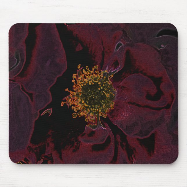 Bush Roses Neon Mouse Mat (Front)