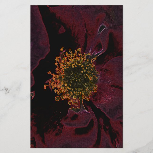 Bush Roses Neon Stationery (Front)