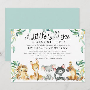 Bush Safari A Little Wild One Baby Shower Invitation