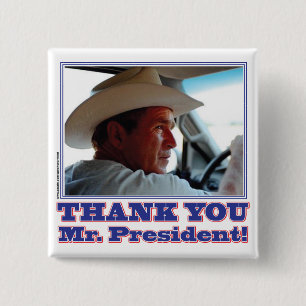 Bush-Thank-You 15 Cm Square Badge
