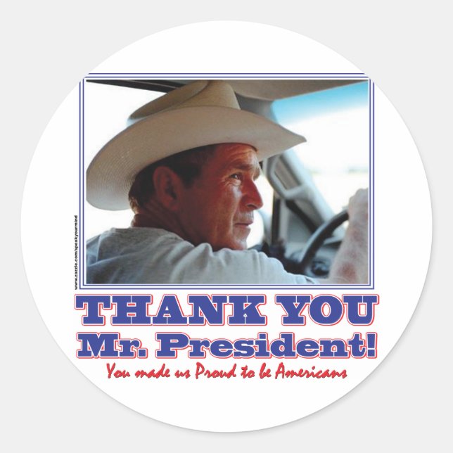 Bush-Thank-You-American Classic Round Sticker (Front)