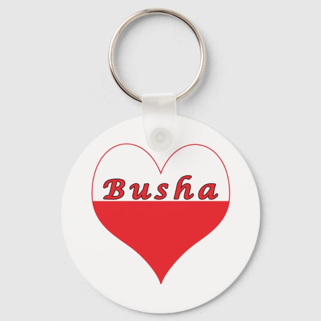 Busha Polish Heart Key Ring (Front)