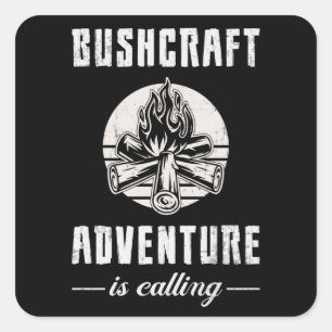 Bushcraft Bushcrafter Survival Outdoor Funny Gift Square Sticker