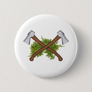 bushcraft crossing axes 6 cm round badge