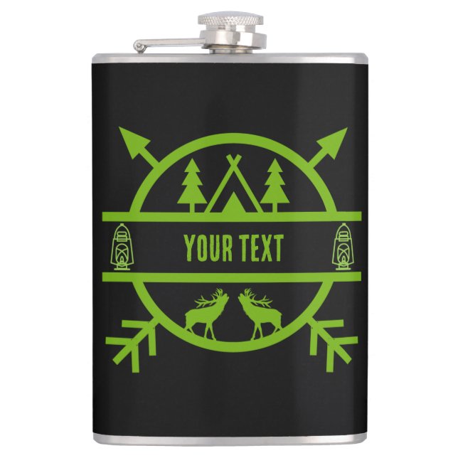 Bushcraft Nature Survivalists    Hip Flask (Front)