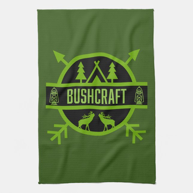 Bushcraft Nature Survivalists    Tea Towel (Vertical)