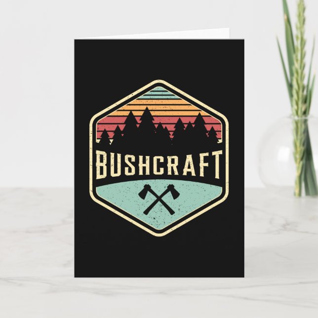 Bushcraft Retro Survival Survivor Bushcrafter Gift Card (Front)
