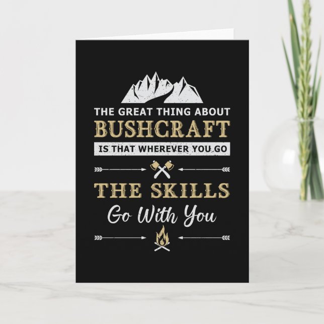Bushcraft Survival Mountain Bushcrafter Funny Gift Card (Front)