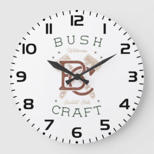 Bushcraft Survival Skills Wilderness Camping Large Clock