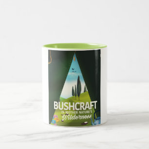 Bushcraft 'Visit Mother nature's' wilderness Two-Tone Coffee Mug