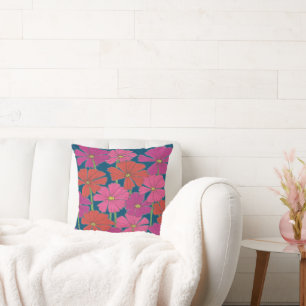 Bushel of Bright Cosmos  Cushion
