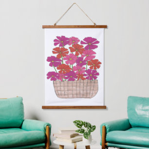Bushel of Bright Cosmos  Hanging Tapestry