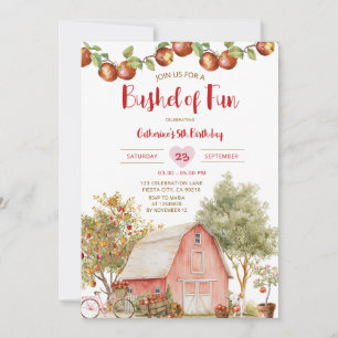 Bushel of Fun Birthday Apple Kid Orchard Birthday Invitation