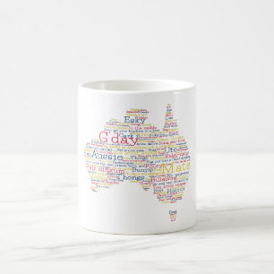 Bushfire Special Edition Aussie Slang Map Coffee Mug