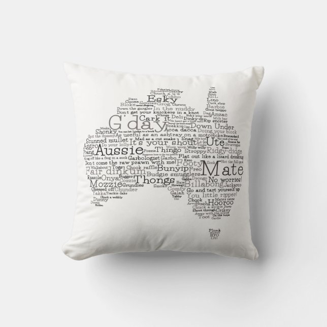 Bushfire Special Edition Aussie Slang Map Cushion (Front)