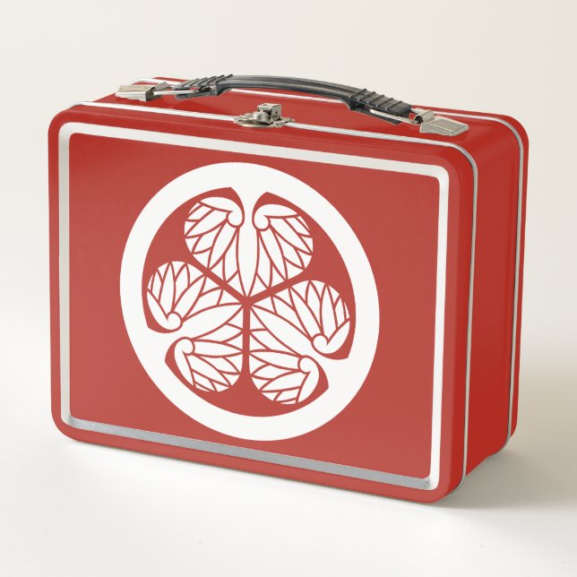 Bushido Bento: Tokugawa White Emblem  Metal Lunch Box (Front)