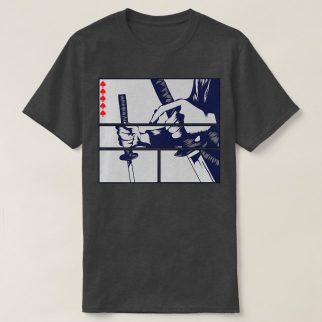 Bushido Code Samurai Japanese Warrior Kanji Swords T-Shirt (Design Front)