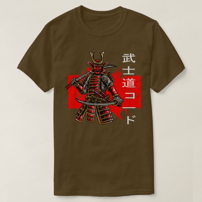 Bushido Code Warrior Samurai Japanese Bushido Kanj T-Shirt (Design Front)