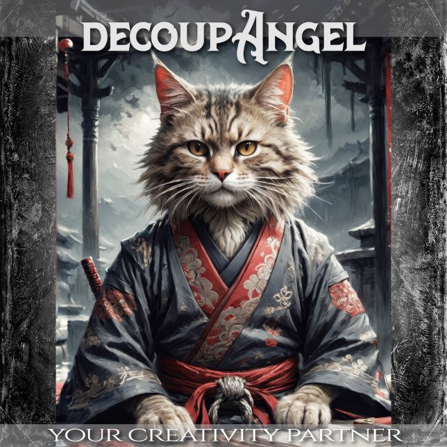 Bushido Feline Spirit - Decoupage - Tissue Paper (Creator Uploaded)