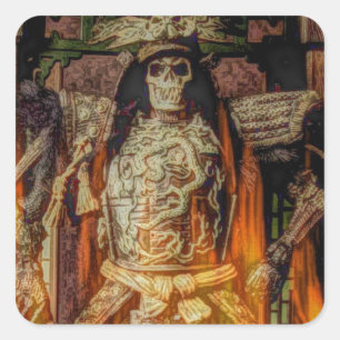 bushido Japanese samurai armour samurai skull Square Sticker