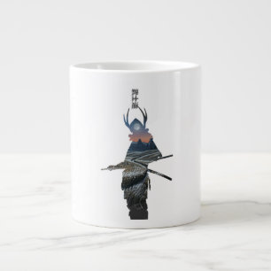 Bushido Japanese Warrior Double Exposure Art Large Coffee Mug