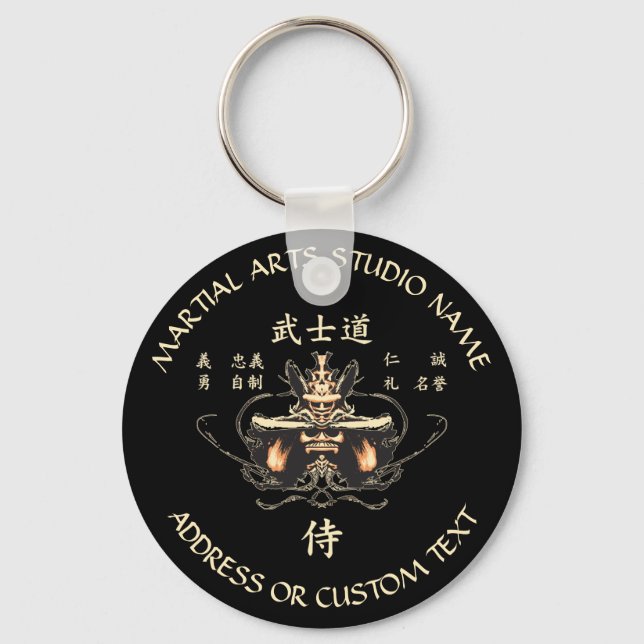 Bushido Martial Arts Karate Taekwondo Studio Class Key Ring (Front)