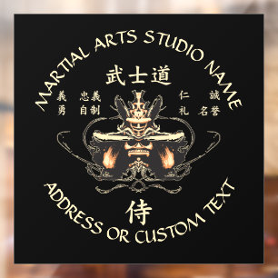 Bushido Martial Arts Karate Taekwondo Studio Window Cling