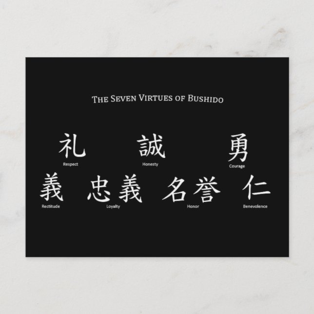 Bushido Seven Virtues Postcard (Front)