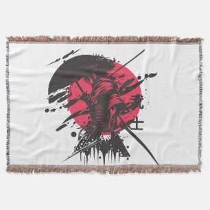 Bushido Spirit: Samurai Warrior Aesthetic  Throw Blanket