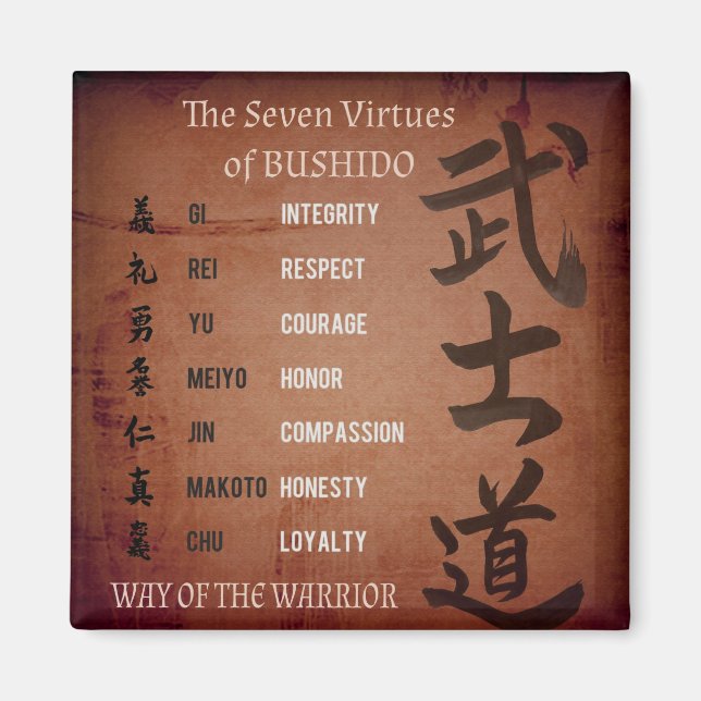 BUSHIDO VIRTUES MAGNET (Front)