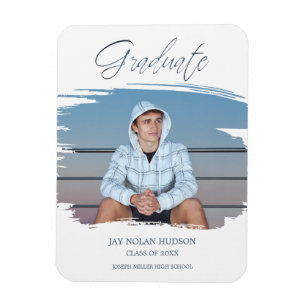 Bushstroke Whimsical Typography Graduate School Magnet