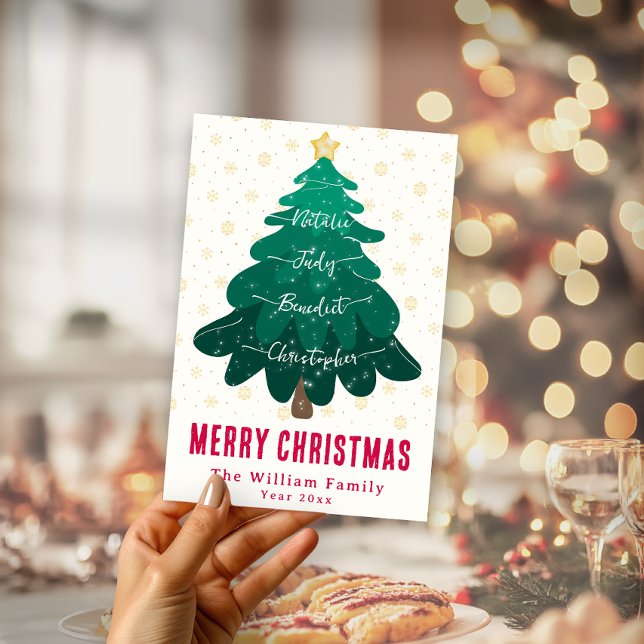 Bushy Christmas Tree Family Non Photo Holiday Card (Bushy Christmas Tree Family Non Photo Holiday Card)