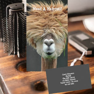 Bushy Messy Hair Brown Llama  Business Card