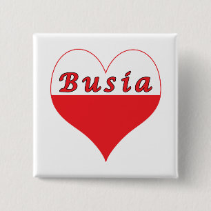 Busia Polish Heart 15 Cm Square Badge