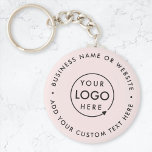 Busines Logo | Blush Pink Feminine Professional Key Ring<br><div class="desc">A simple custom blush pink business template in a modern minimalist style which can be easily updated with your company logo and text. If you need any help personalising this product,  please contact me using the message button and I'll be happy to help.</div>