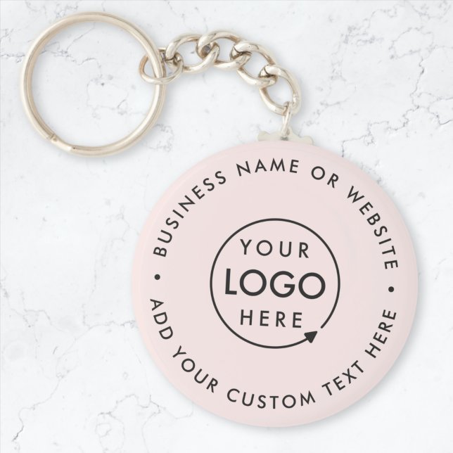 Busines Logo | Blush Pink Feminine Professional Key Ring (Creator Uploaded)