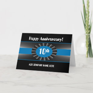 Business 10th Anniversary Congratulations - Ribbon Card