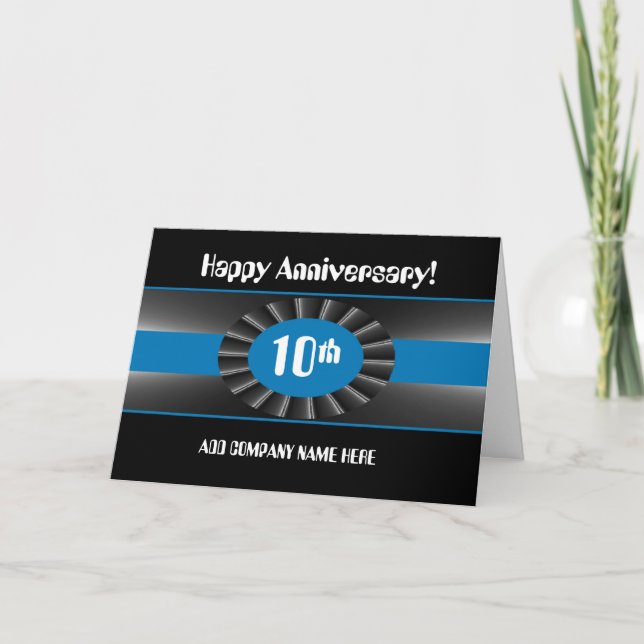 Business 10th Anniversary Congratulations - Ribbon Card (Front)