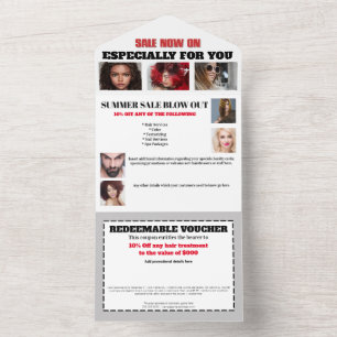 Business 13 photo promotional sale voucher grey all in one invitation