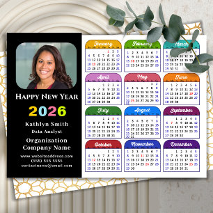 Business 2024 Calendar Modern Black Gold Colourful Holiday Card
