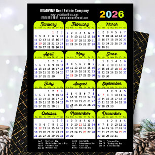 Business 2025 Calendar Black Green Minimalist Holiday Card