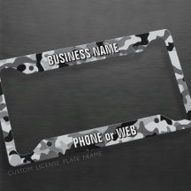 Business 2 Lines Text - Black and White Camo